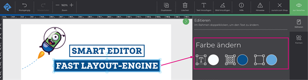 Printformer: Neue Settings für Farben im Smart-Editor