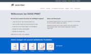 Startseite des Onlineshops