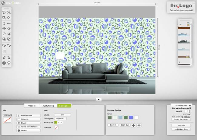 Pattern Design-Funktion in der Web-to-Print-Lösung ca¦smartSHOP 3.0 von Color Alliance