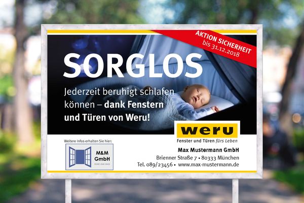 Großformatkampagne von Weru mit Crossvertise-Technologie