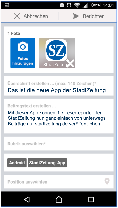 Smartphone-App für die StadtZeitung von gogol medien