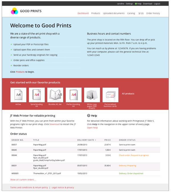 Startseite Printgroove JT Web 5