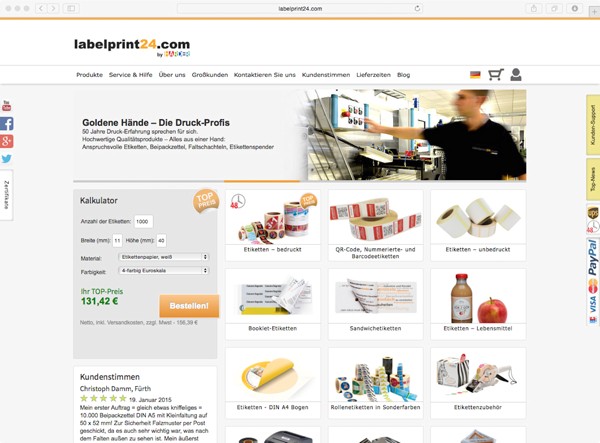 labelprint24.de mit neuem Erscheinungsbild