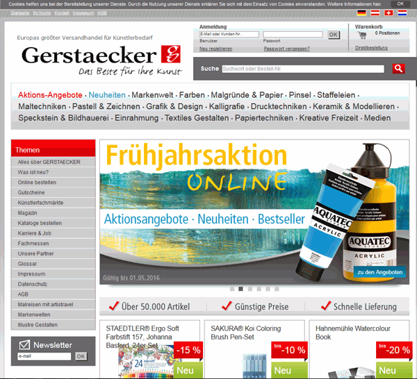 Gerstäcker Webshop auf Basis von Lobster_pim