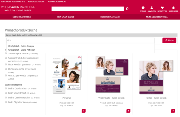 Wella Marketingportal von marcapo