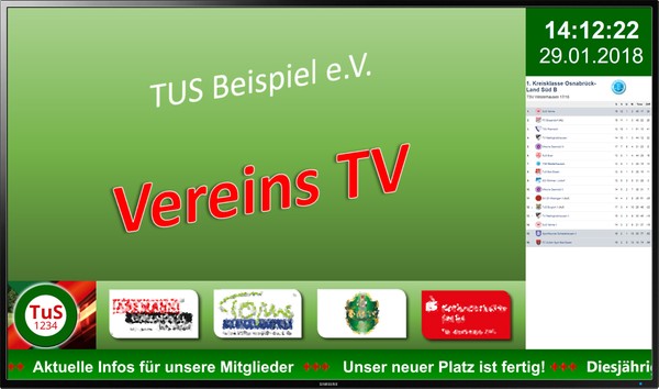 Vereins-TV für Sportvereine mit der Software von mirabyte