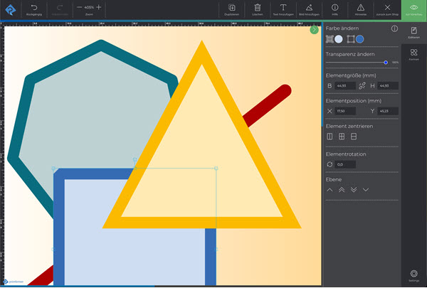 Import von Kontursettings im printformer Editor
