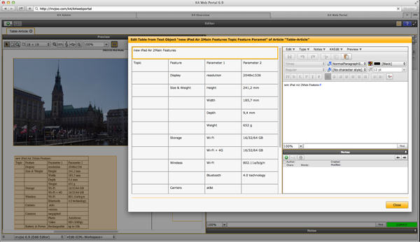 Tabelleneditor in vjoon K4®