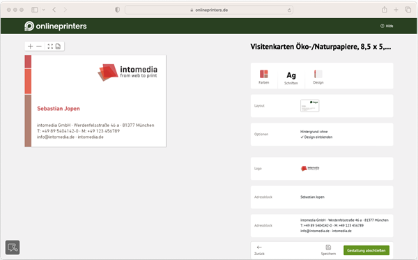 Der Online-Editor intoprint Configurator von intomedia verfügt über eine Javascript-API-Schnittstelle